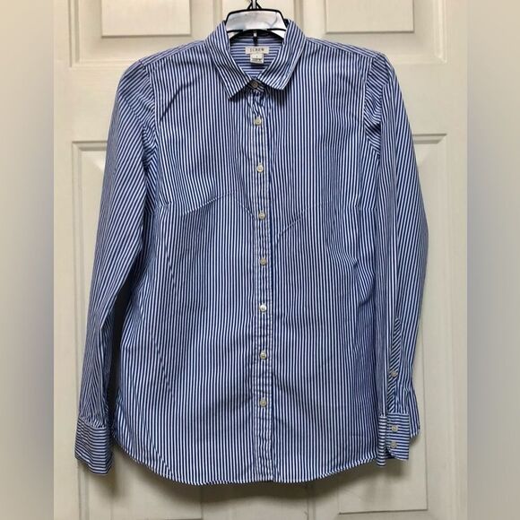 J. Crew Tops - J.CREW WOMEN'S TOPS BUTTON DOWN SIZE S STRIPEED LOG SLEEVE COLLARED NECK COTTON